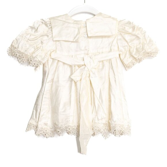 Memories Size 12M Vintage Ivory Lace Christening Gown Delicate Heirloom Baby - Picture 5 of 8
